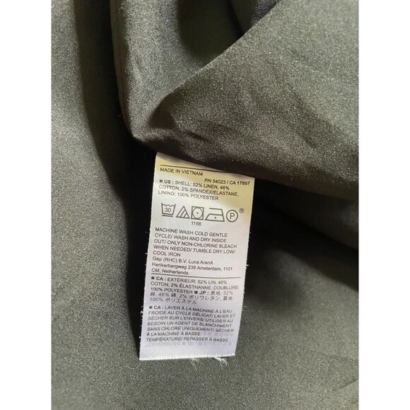 Banana Republic Linen Blend Pencil Skirt Womens Size 6 Black Pinstripe Button - Picture 6 of 6